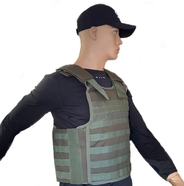 Plate Carrier Vest with Pockets for Armor Plates - Green