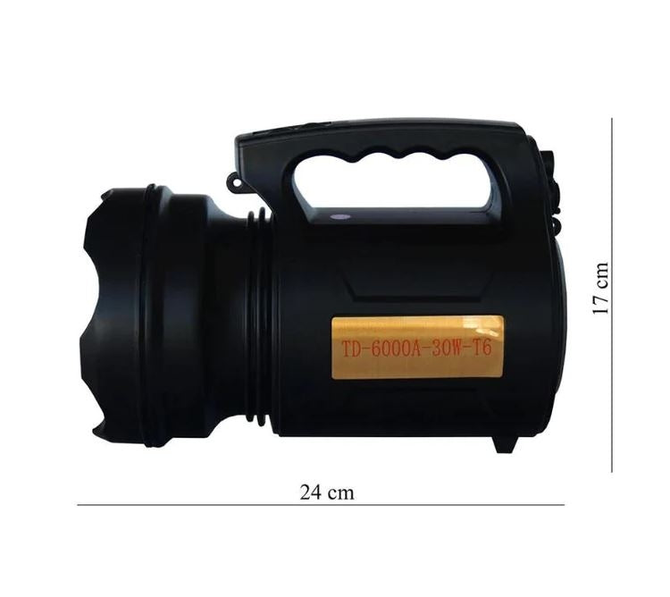 TD-6000A LED Flashlight with Rechargeable Battery 30W