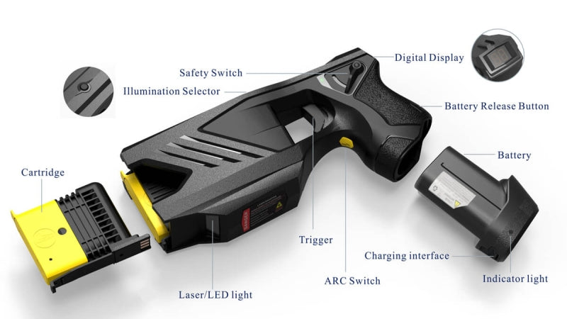 TX200P Dual Shot Stun Gun with Laser Targeting