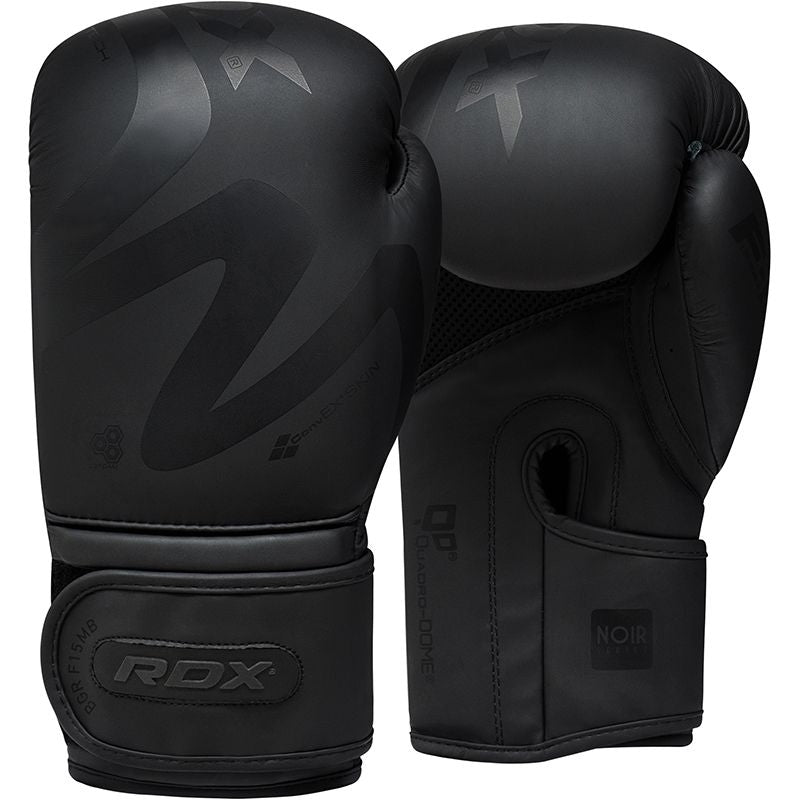Matte Black Boxing Gloves with ConvEX Skin Combat Leather