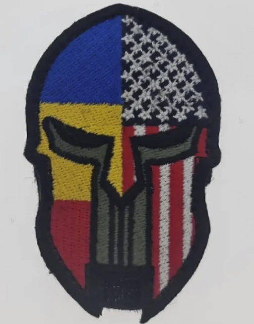Spartan Skull Romania-USA Embroidered Patch with Velcro
