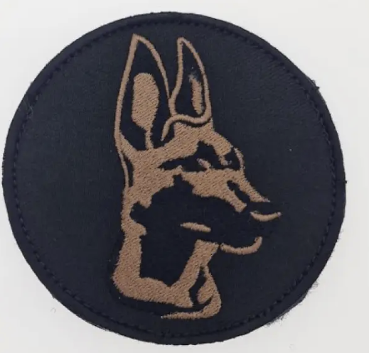 Round Dog Head Patch Brown