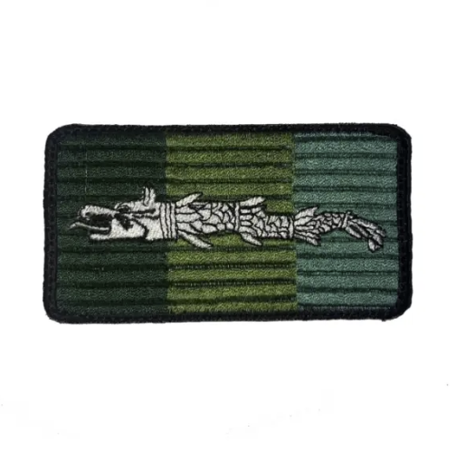Green Embroidered Dacian Wolf Patch with Velcro
