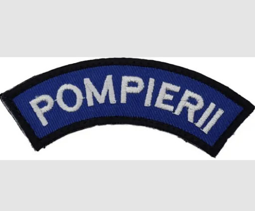 Semi-Round Embroidered Patch Pompierii