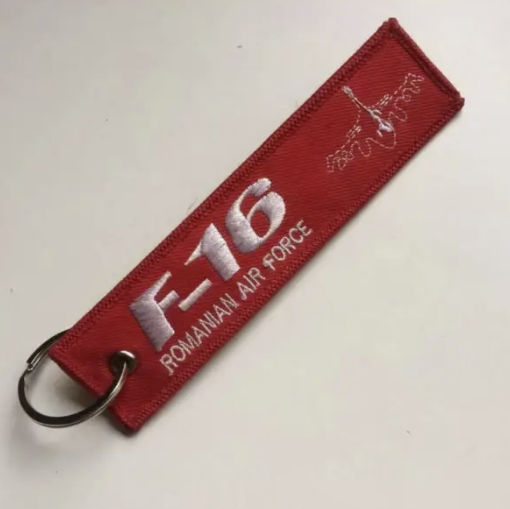 Romanian Air Force F-16 Embroidered Keychain