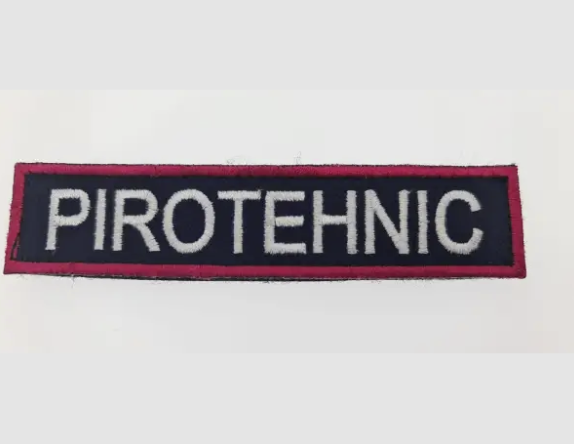 Embroidered Pyrotechnic Patch Rectangular Small