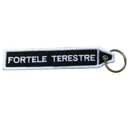 Embroidered Keychain Fortele Terestre Black/White