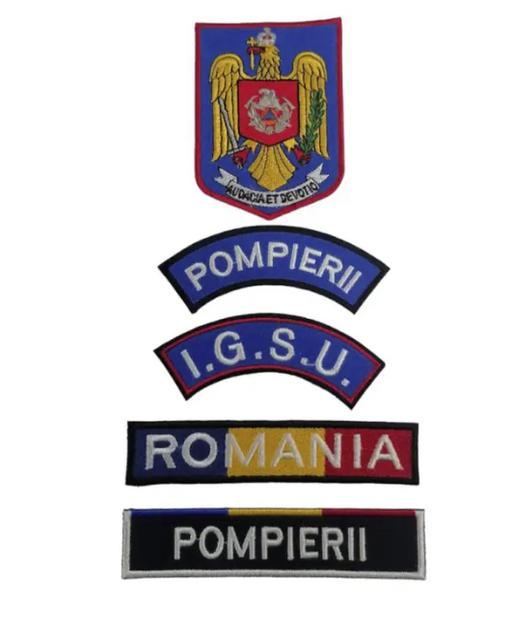 Pompierii Tricolor Patch Set with Velcro