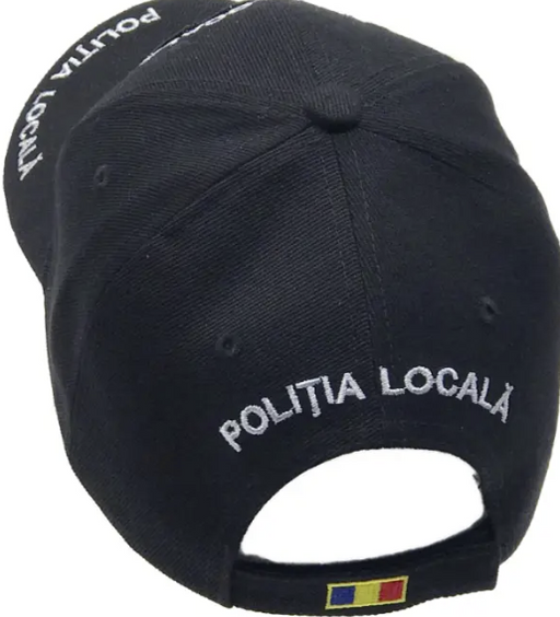 Black Police Officer Cap with Adjustable Fit