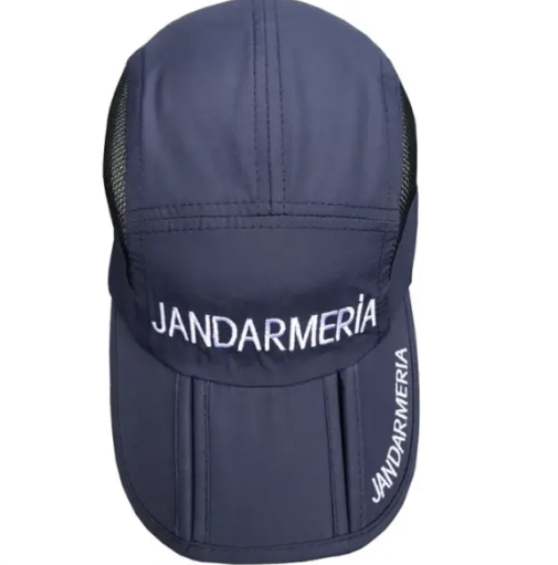 Foldable Navy Cap with Embroidered Jandarmeria Inscription