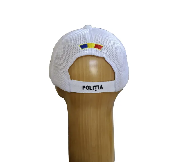White Adjustable Police Mesh Cap