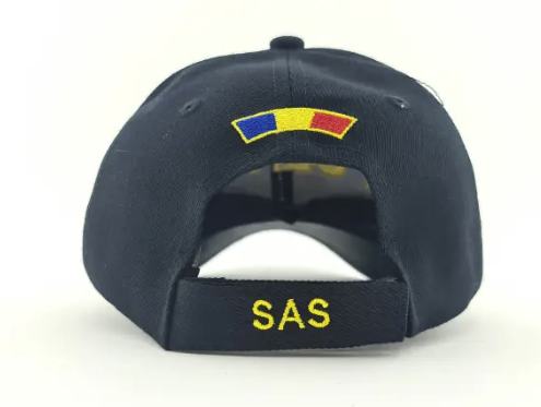 Black Adjustable Cap with Yellow POLITIA Text