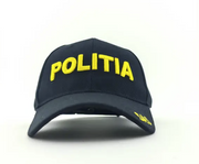Black Adjustable Cap with Yellow POLITIA Text