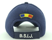 Blue Adjustable Mesh Cap with White Inscription