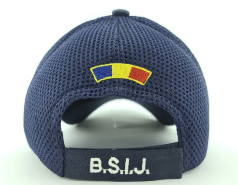 Blue Adjustable Mesh Cap with White Inscription