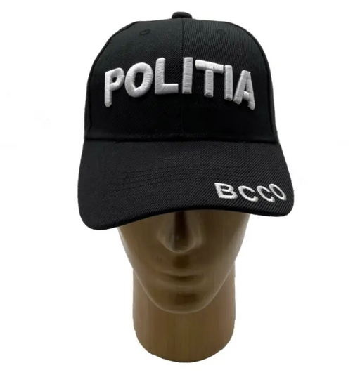 Black Adjustable Cap with POLITIA and BCCO Markings