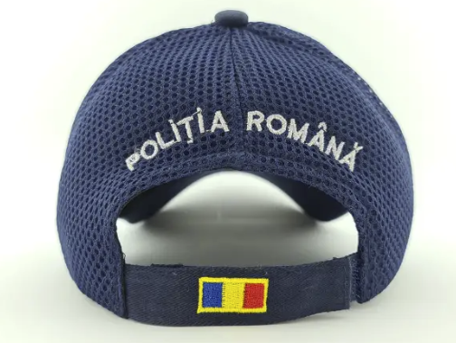 Navy Blue Mesh Cap with Romanian Police Insignia