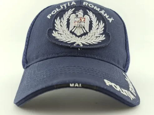 Navy Blue Mesh Cap with Romanian Police Insignia