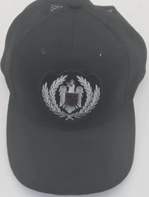 Black Mesh Cap with Romanian Police Sub-Officer Emblem