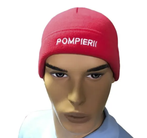 Red Fleece Beanie POMPIERII L