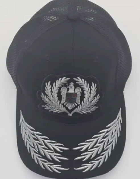 Black Mesh Police Cap with Chestor Emblem