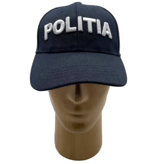 Navy Blue Adjustable Cap with POLITIA and BCCO Inscription