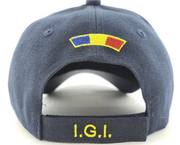 Navy Blue Adjustable Cap with Yellow IGI Inscription