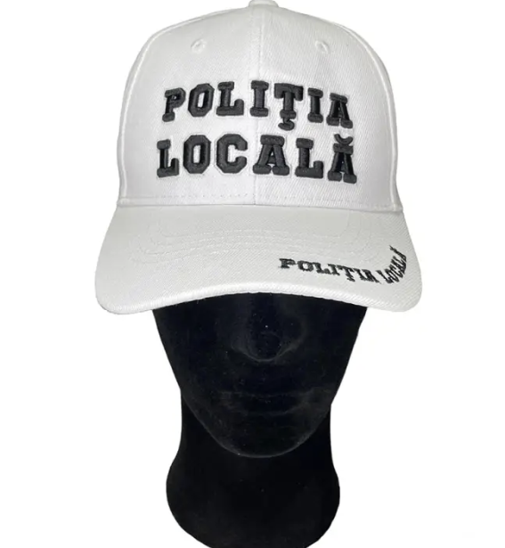 Adjustable White Cap with Local Police Insignia and Tricolor MP1