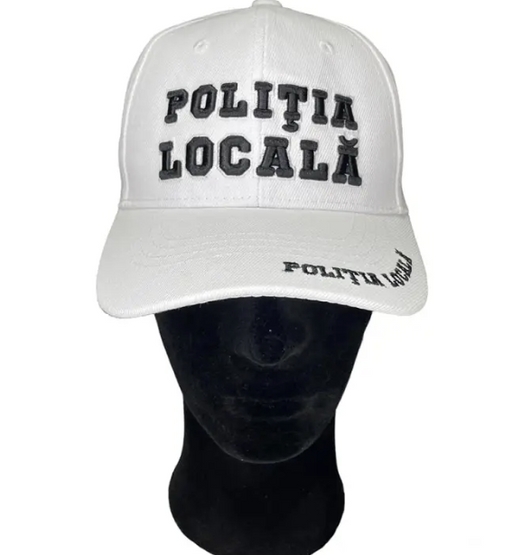 Adjustable White Cap with Local Police Insignia and Tricolor MP1