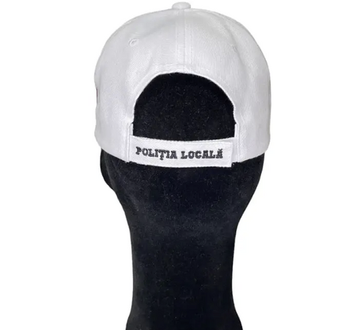 Adjustable White Cap with Local Police Insignia and Tricolor MP1