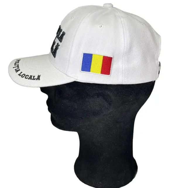 Adjustable White Cap with Local Police Insignia and Tricolor MP1
