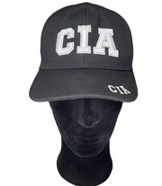 Black Adjustable Hat with White CIA Embroidery - MP1