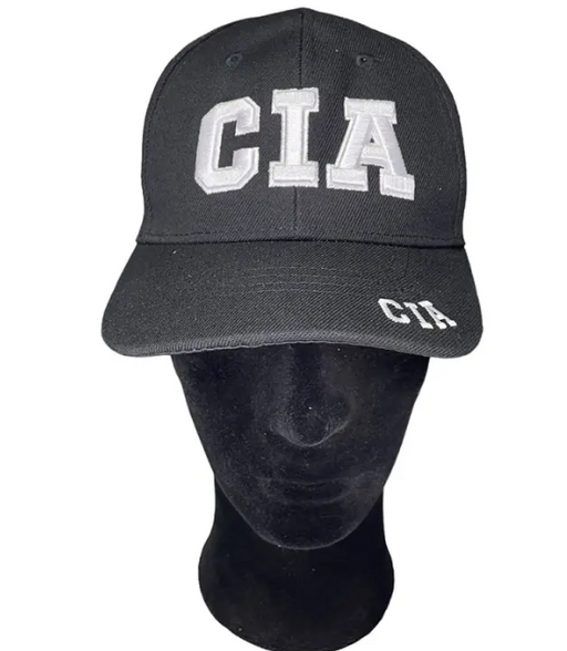 Black Adjustable Hat with White CIA Embroidery - MP1