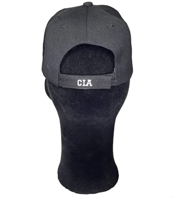 Black Adjustable Hat with White CIA Embroidery - MP1