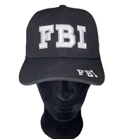 Black Adjustable FBI Cap with Tricolor Embroidery