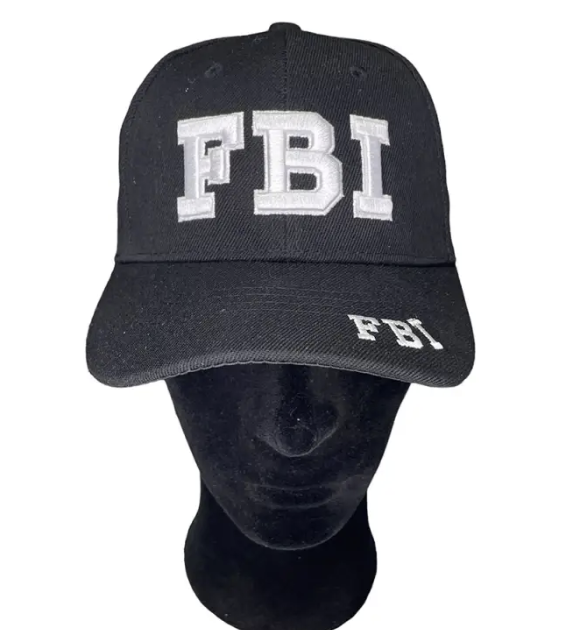 Black Adjustable FBI Cap with Tricolor Embroidery