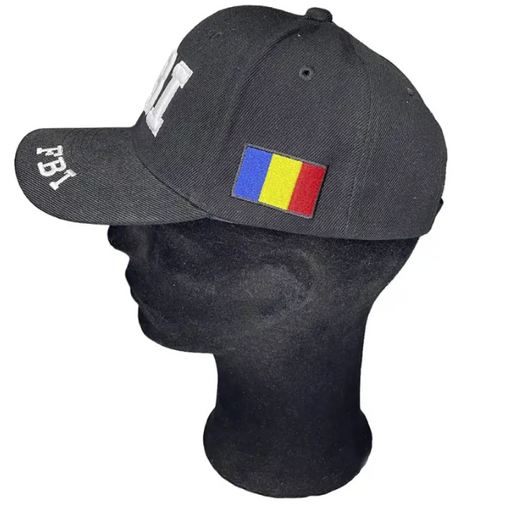 Black Adjustable FBI Cap with Tricolor Embroidery