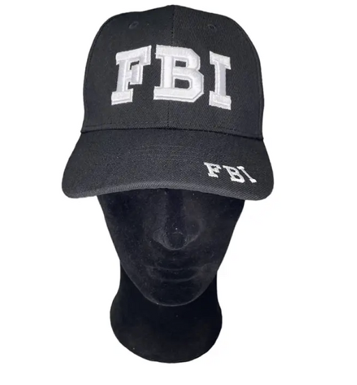 Black Full Cap with FBI Embroidery