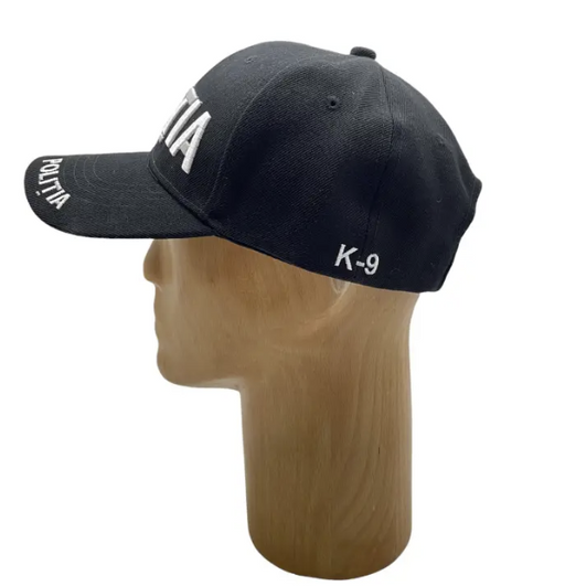 Black Adjustable Police K9 Cap
