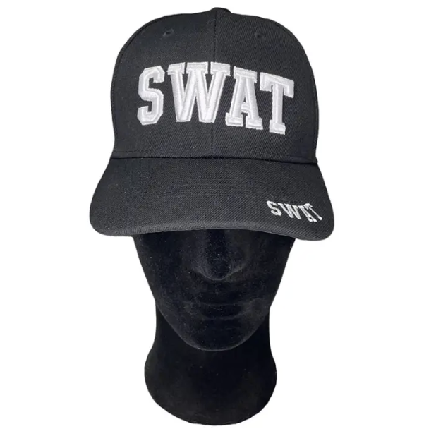 Black SWAT Cap with Tricolor Embroidery MP1
