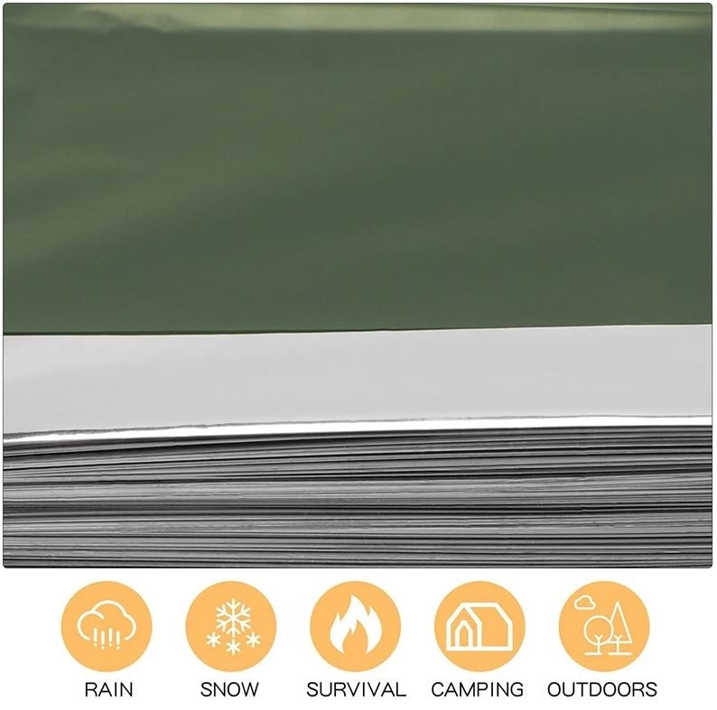 Emergency Thermal Blanket Green-Silver 150x200 cm