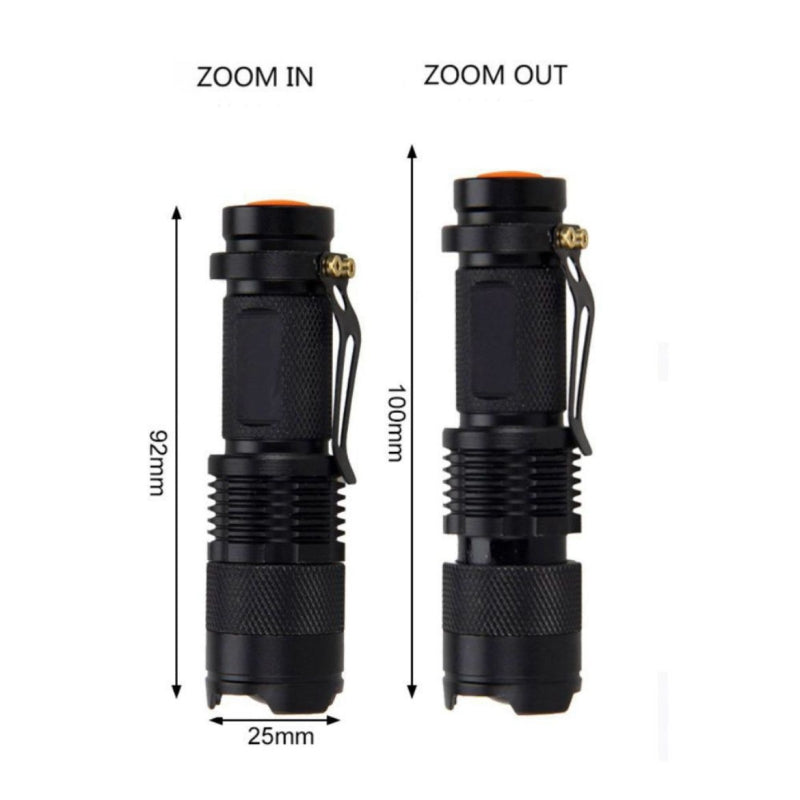 Telescopic Focus Flashlight 3W Red Light (No Battery)