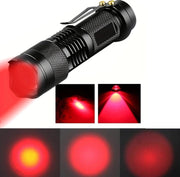 Telescopic Focus Flashlight 3W Red Light (No Battery)