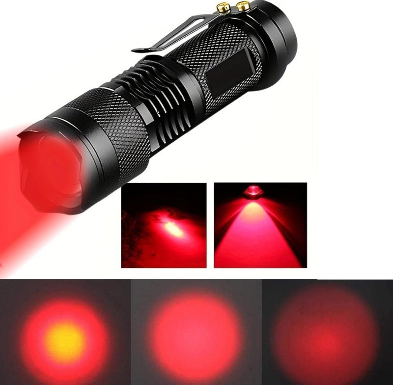 Telescopic Focus Flashlight 3W Red Light (No Battery)