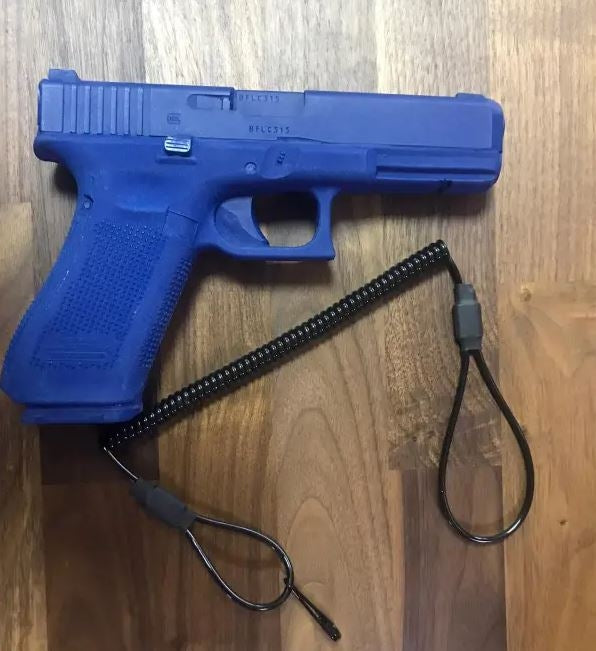 Safety Spiral Black Lanyard for Pistols