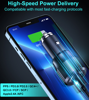 Dual USB-C Fast Car Charger 63W with USB-A Port