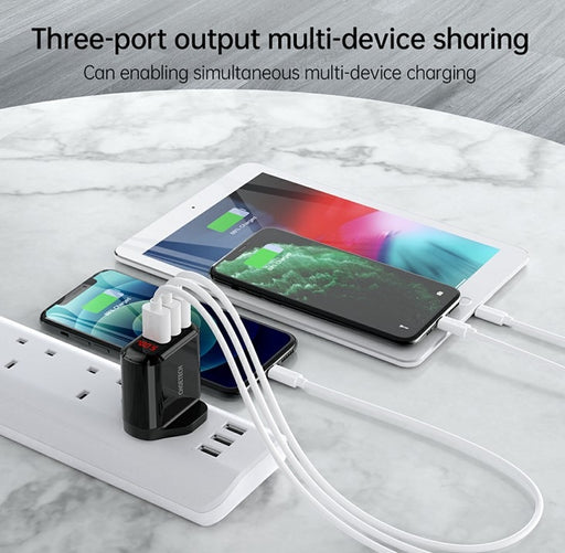 3-Port USB Wall Charger with Digital Display