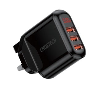 3-Port USB Wall Charger with Digital Display