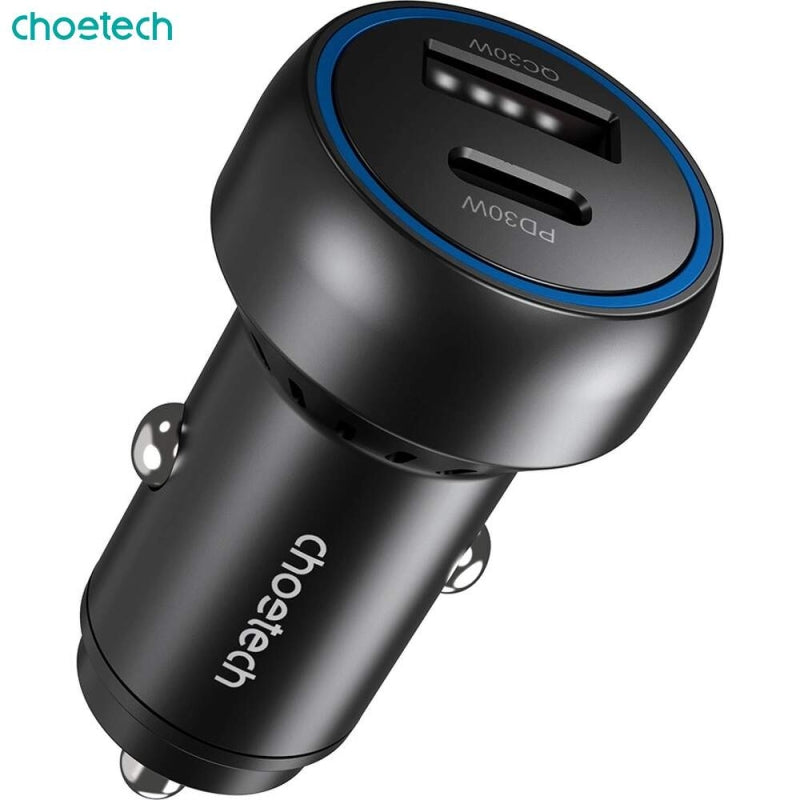 Dual USB-C and USB-A Car Charger 60W