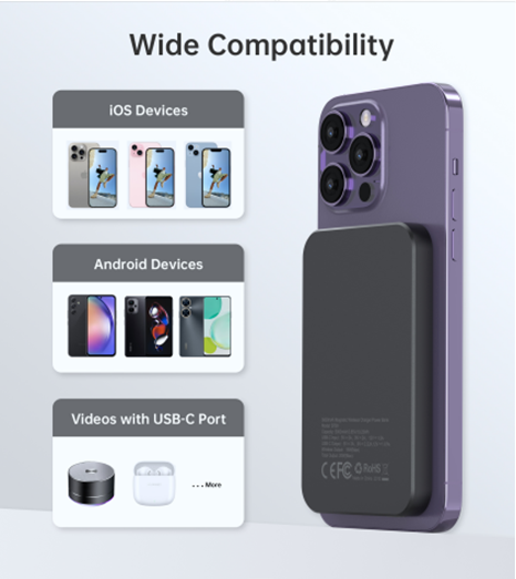 Slim Wireless Power Bank 5000mAh B709